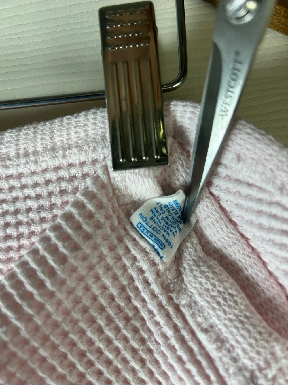 Vintage Carter's Pink Thermal Baby Blanket Waffle Weave Cotton USA Made